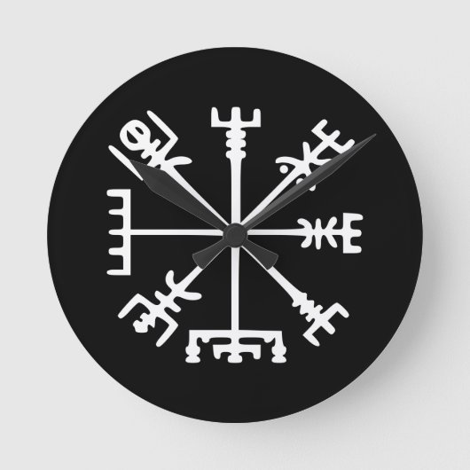 Vegvísir (Viking Compass) Ronde Klok (Voorkant)