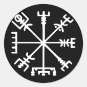 Vegvísir (Viking Compass) Ronde Sticker (Voorkant)
