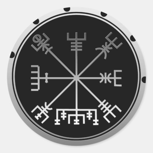 Vegvisir Viking Compass Ronde Sticker (Voorkant)