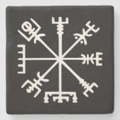 Vegvísir (Viking Compass) Stenen Onderzetter (Voorkant)