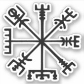 Vegvísir (Viking Compass) Sticker (Voorkant)