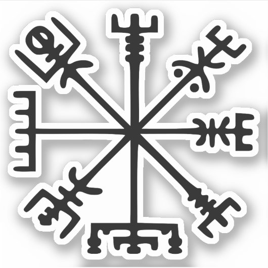 Vegvísir (Viking Compass) Sticker (Voorkant)