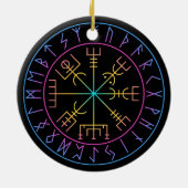Vegvisir Viking Compass Symbol Design Keramisch Ornament (Achterkant)