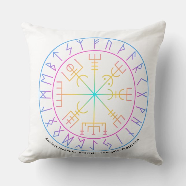 Vegvisir Viking Compass Symbol Design  Kussen (Voorkant)