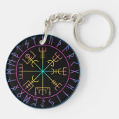 Vegvisir Viking Compass Symbol Design Sleutelhanger (Achterkant)