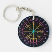 Vegvisir Viking Compass Symbol Design Sleutelhanger (Voorkant)