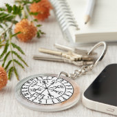 Vegvisir Viking Compass Symbol Design Sleutelhanger (Voorkant Rechts)