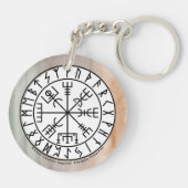 Vegvisir Viking Compass Symbol Design Sleutelhanger (Achterkant)
