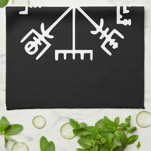 Vegvísir (Viking Compass) Theedoek (Gevouwen)