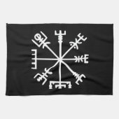 Vegvísir (Viking Compass) Theedoek (Horizontaal)