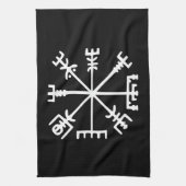 Vegvísir (Viking Compass) Theedoek (Verticaal)