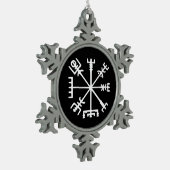 Vegvísir (Viking Compass) Tin Sneeuwvlok Ornament (Links)