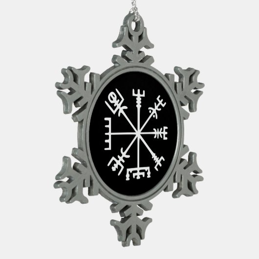 Vegvísir (Viking Compass) Tin Sneeuwvlok Ornament (Links)
