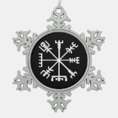 Vegvísir (Viking Compass) Tin Sneeuwvlok Ornament (Voorkant)