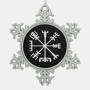 Vegvísir (Viking Compass) Tin Sneeuwvlok Ornament