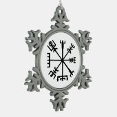 Vegvísir (Viking Compass) Tin Sneeuwvlok Ornament (Links)