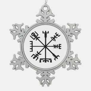 Vegvísir (Viking Compass) Tin Sneeuwvlok Ornament
