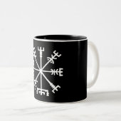 Vegvísir (Viking Compass) Tweekleurige Koffiemok (Voorkant rechts)