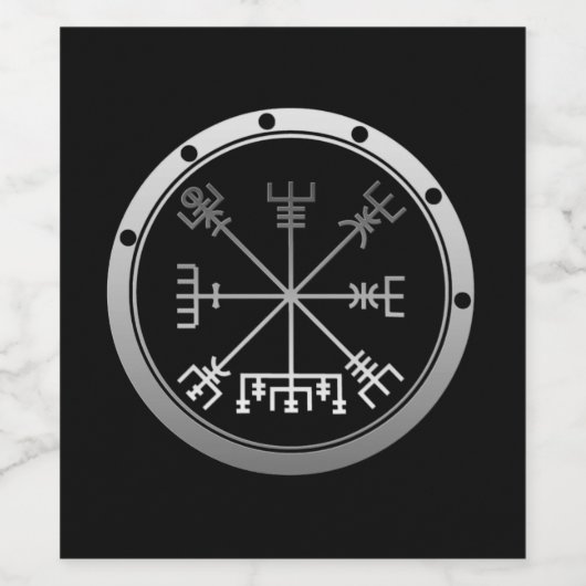 Vegvisir Viking Compass Wijn Etiket (Enkel label)