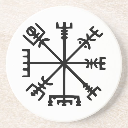 Vegvísir (Viking Compass) Zandsteen Onderzetter (Voorkant)