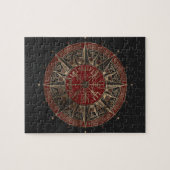 Vegvisir - Viking Compass - Zwart en rood leder Legpuzzel (Horizontaal)