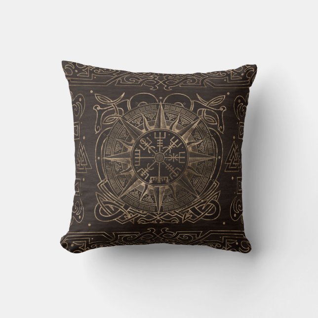 Vegvisir - Viking Kompas Ornament Kussen (Voorkant)