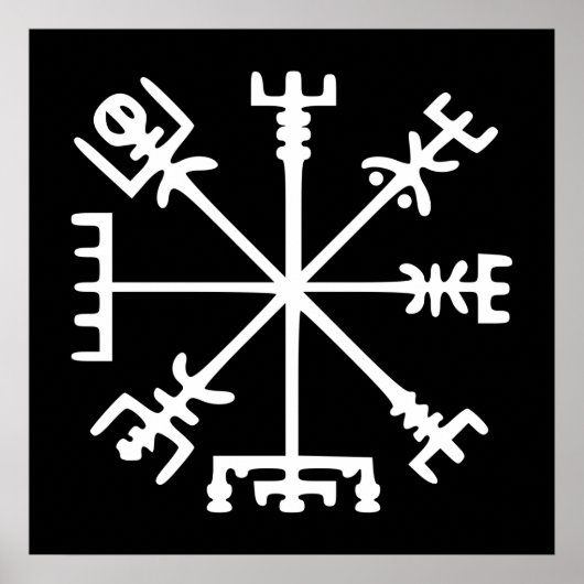 Vegvísir (Viking Kompas) Poster (Voorkant)