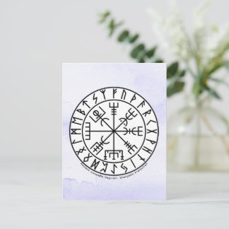 Vegvisir Viking Kompas Symbool Ontwerp Briefkaart