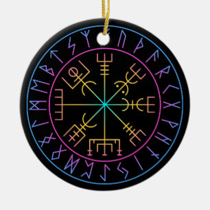 Vegvisir Viking Kompas Symbool Ontwerp Keramisch Ornament