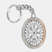 Vegvisir Viking Kompas Symbool Ontwerp Sleutelhanger (Voorkant Links)