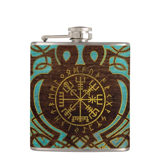 Vegvisir - Viking Navigation Compass Heupfles (Voorkant)