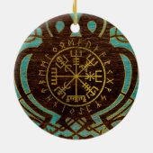 Vegvisir - Viking Navigation Compass Keramisch Ornament (Achterkant)
