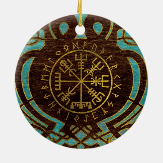 Vegvisir - Viking Navigation Compass Keramisch Ornament (Achterkant)