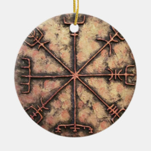 Vegvisir, Viking rune, Rune spreuk Keramisch Ornament