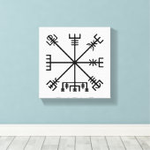 Vegvisir Viking Symbol Canvas Afdruk (Insitu (Houten vloer))