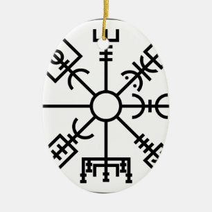 vegvisir Viking Symbol Norse Shield Odin Keramisch Ornament