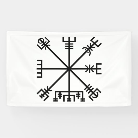 Vegvisir Viking Symbol Spandoek (Horizontaal)