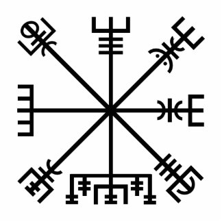 Vegvisir Viking Symbol Staand Fotobeeldje