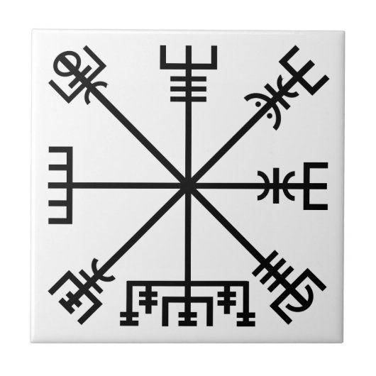 Vegvisir Viking Symbol Tegeltje (Voorkant)