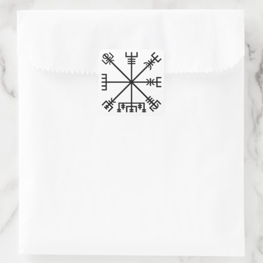 Vegvisir Viking Symbol Vierkante Sticker (Tas)