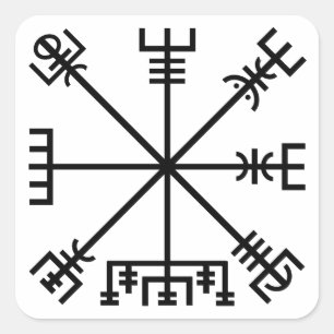 Vegvisir Viking Symbol Vierkante Sticker