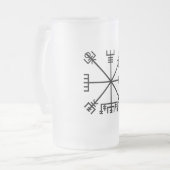 Vegvisir Viking-symbool Matglas Bierpul (Voorkant links)