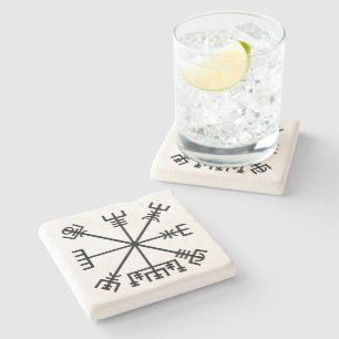 Vegvisir Viking Symbool Stenen Onderzetter