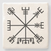 Vegvisir Viking Symbool Stenen Onderzetter (Voorkant)