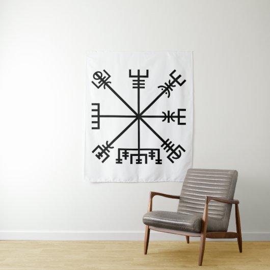 Vegvisir Viking-symbool Wandkleed (In situ)