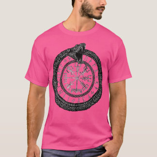Vegvisir with Ouroboros and runes T-shirt