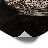 Vegvisir-Yggdrasil met Ravens en Wolven Poster (Hoek)