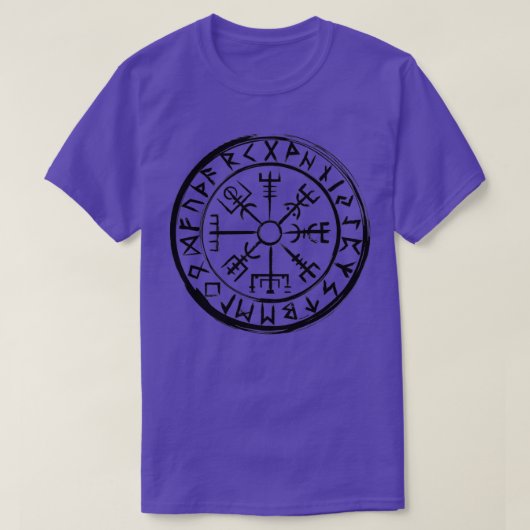 Vegvsir Viking Compass Black T-shirt (Design voorkant)