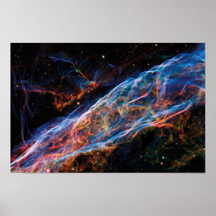Veil Nebula NASA Hubble Space Photo Poster