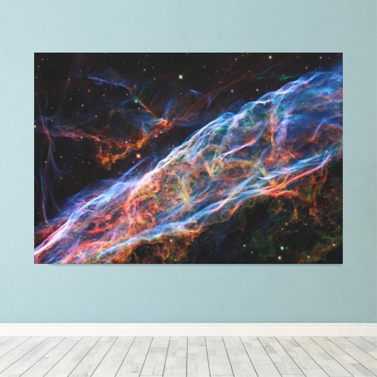 Veil Nebula Supernova Remnants Hubble Telescope Canvas Afdruk (Insitu (Houten vloer))